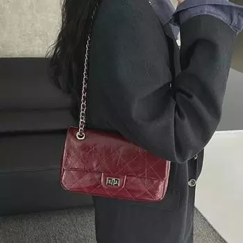 Женская универсальная модная сумка-тоут с цепочкой и большой вместимостью 2024 года чёрный