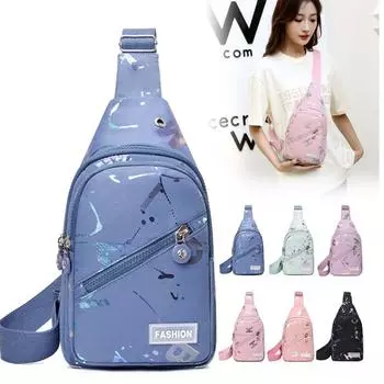 Женская универсальная нагрудная сумка, новая модная сумка из ткани Оксфорд на одно плечо, диагональная сумка через плечо, модный дорожный небольшой рюкзак на груди чёрный