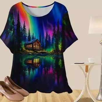 Женская универсальная повседневная свободная весенняя рубашка, женские топы с коротким рукавом и принтом «Замечательная природа панд» XS жёлтый