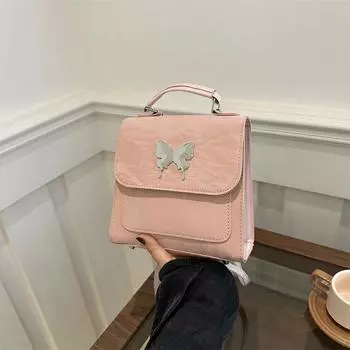 Женская универсальная сумка 2025 года, весна-лето, новый рюкзак с нежной текстурой, маленькая квадратная сумка чёрный