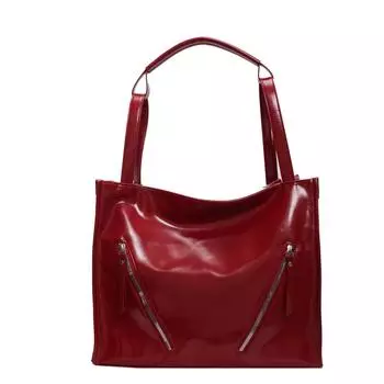 Женская универсальная сумка через плечо из искусственной кожи, простая сумка-тоут, большая вместимость, дорожная сумка-саквояж с регулируемым ремешком, повседневная сумка для девочек красный