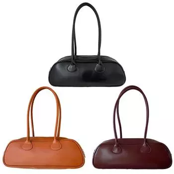 Женская универсальная сумка через плечо из искусственной кожи, простая сумка подмышкой, сумка для свиданий для девочек коричневый