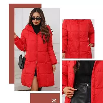 Женская утепленная куртка большого размера для осени и зимы, повседневная, средней длины, с капюшоном, теплая верхняя одежда 3XL