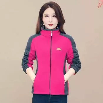 Женская утепленная куртка из флиса, флисовый топ, для мам среднего и пожилого возраста, двухсторонний флис, весна и осень-зима, новый свитер XL 90-110