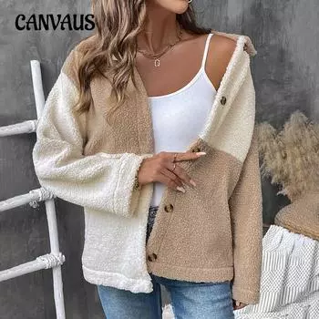 Женская утепленная куртка в стиле ретро с цветными лацканами, осенне-зимняя S коричневый