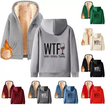 Женская утепленная свободная куртка-кардиган с капюшоном и принтом в честь Дня благодарения XXL