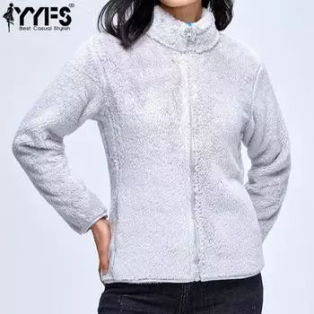 Женская утолщенная бархатная осенне-зимняя свободная водолазка на молнии M белый