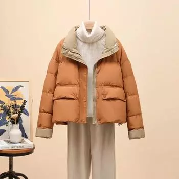 Женская утолщенная хлопковая куртка с длинными рукавами, пэчворк, теплая тонкая куртка на молнии, осень-зима, женские парки XL чёрный