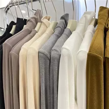 Женская утолщенная однотонная фланелевая водолазка в рубчик Large