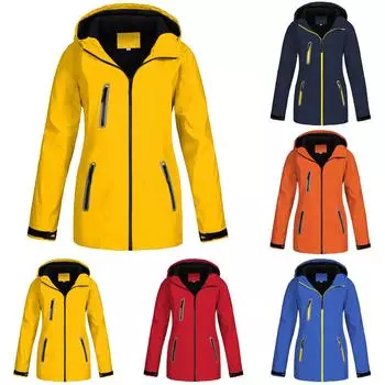 Женская утолщенная водонепроницаемая куртка для альпинизма на открытом воздухе с длинным рукавом M красный