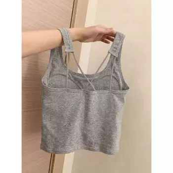 Женская утягивающая майка без рукавов с нагрудными вкладышами – новый стиль 2025 года, универсальный базовый топ. One Size