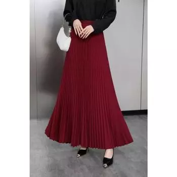 Женская узкая юбка А-силуэта с высокой талией, полуоблегающая юбка, весна-лето, длинная плиссированная юбка 3XL
