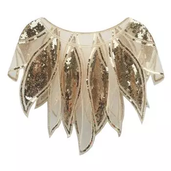 Женская вечерняя шаль с бисером и пайетками, шаль для платья, вечернее платье, шаль, короткий топ, ветрозащитная шаль One Size бежевый