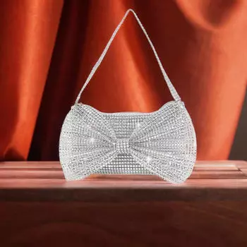 Женская вечерняя сумка-клатч модная подмышечная сумка для банкета летний день рождения серебряный