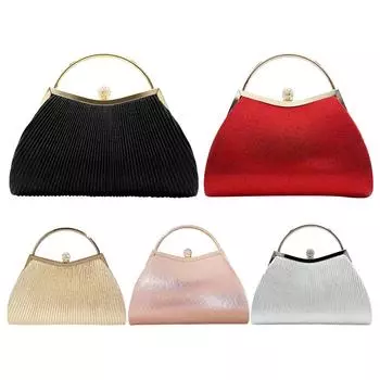 Женская вечерняя сумка-клатч с цепочкой и стразами, свадебная сумка, плиссированные сумки-мессенджеры чёрный