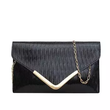 Женская вечерняя сумочка-конверт, клатч, плиссированная сумка через плечо с цепочкой, свадебная вечеринка, выпускной кошелек белый