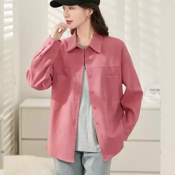 Женская вельветовая рубашка, пальто, осень/зима, корейская свободная повседневная верхняя одежда с длинными рукавами, рубашки, топ S светло-зеленый