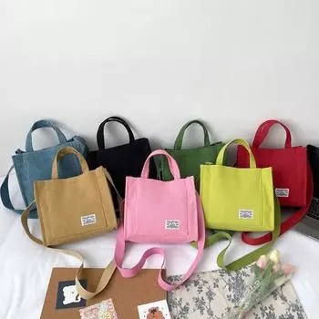 Женская вельветовая сумка через плечо 2023 года, маленькая квадратная сумка в корейском лесном стиле флуоресцентный зеленый