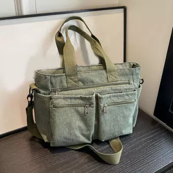 Женская вельветовая сумка через плечо с верхней ручкой для свиданий, шопинга, офиса