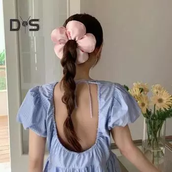 Женская веревка для волос, большая губка в форме цветка, большая резинка для волос, легкая портативная повязка для волос, аксессуары для волос чёрный