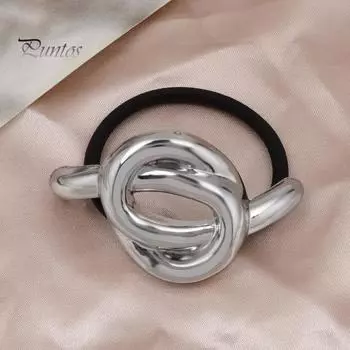 Женская веревка для волос с металлическим геометрическим декором, эластичная резинка для волос, бесследный держатель для хвоста, головной убор, аксессуары для волос античная золотой