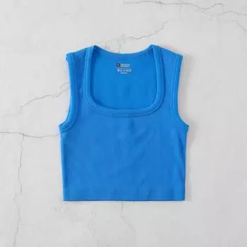 Женская верхняя одежда облегающая беговая фитнес сексуальная большая квадратная горловина с резьбой для йоги спортивная майка S белый