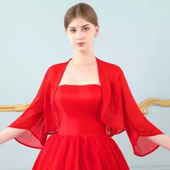 Женская верхняя одежда, однотонная шифоновая шаль, солнцезащитный плащ, блузка, кардиган, вечернее платье чёрный