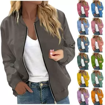 Женская верхняя одежда с длинным рукавом и принтом, повседневные топы на молнии, кардиган, рубашка, тонкая куртка для женщин L синий