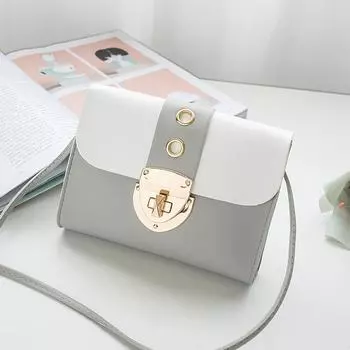 Женская версия контрастного цвета наплечная маленькая квадратная сумка 2024 летний новый продукт сумка чехол-замок мобильный телефон сумка для замены красный