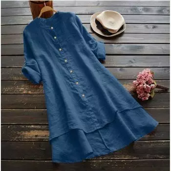 Женская весенне-летняя длинная рубашка, повседневная офисная рубашка, солнцезащитный кардиган 5XL