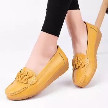 Женская весенне-летняя новая обувь повседневные кожаные лоферы 35 белый