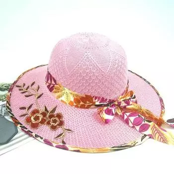 Женская весенне-летняя тонкая складная соломенная шляпа с защитой от ультрафиолета one size бежевый