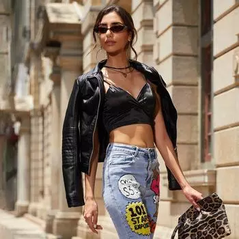 Женская весенне-осенняя кожаная куртка с капюшоном, женская съемная шапка, ветрозащитная куртка, короткая повседневная куртка S красный