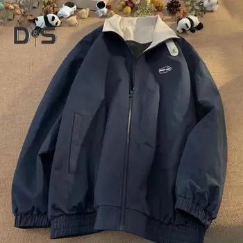 Женская весенне-осенняя куртка с лацканами и длинными рукавами, плащ на молнии с карманами, повседневная ветровка, уличная одежда XL кофейный