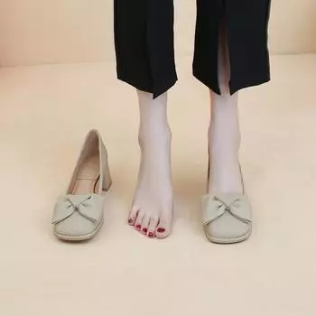 Женская весенне-осенняя модная мягкая и удобная однотонная женская обувь на плоском каблуке 35 чёрный