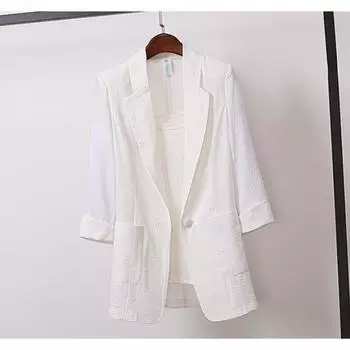 Женская весенне-осенняя однослойная куртка с семью рукавами, свободная повседневная куртка средней длины 4XL