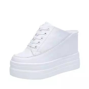 Женская весенне-осенняя однотонная повседневная обувь для ношения на улице, толстая подошва Cool Mop, увеличивающая рост, губчатая обувь Cool Mop 33