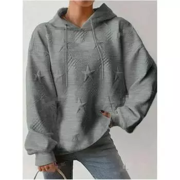 Женская весенне-осенняя однотонная повседневная удобная толстовка, темпераментный пуловер с капюшоном 2XL белый