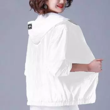 Женская весенне-осенняя повседневная куртка с капюшоном, короткий тонкий топ, свободная удобная куртка на молнии 5XL