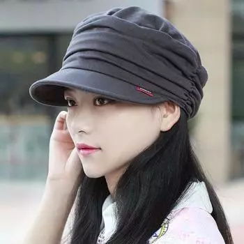 Женская весенне-осенняя повседневная шляпа в стиле ретро с мягкими полями и плиссированной шапкой с утиным язычком