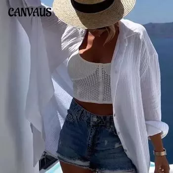 Рубашка большого размера для женщин на весну и осень с лацканами и длинными рукавами, повседневная модная рубашка S оранжевый