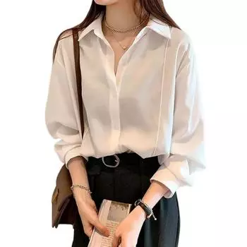 Женская весенне-осенняя свободная легкая рубашка с длинными рукавами для взрослых, однотонная многослойная удобная куртка 4XL