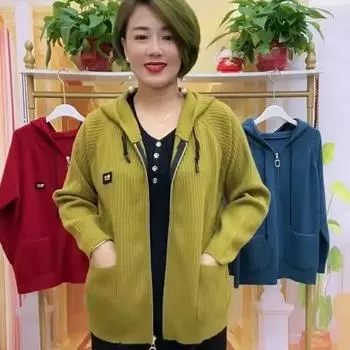 Женская весенне-осенняя вертикальная полосатая повседневная куртка с капюшоном для людей среднего возраста, комфортные топы 5XL красный