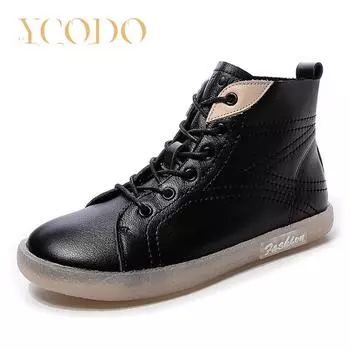 Женская весенне-осенняя женская обувь из воловьей кожи с мягкой подошвой в рубчик, высокие нескользящие туфли на плоской подошве для беременных 40 белый