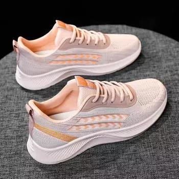 Женская весенняя дышащая повседневная обувь из сетки, удлиняющая спортивная обувь большого размера 36