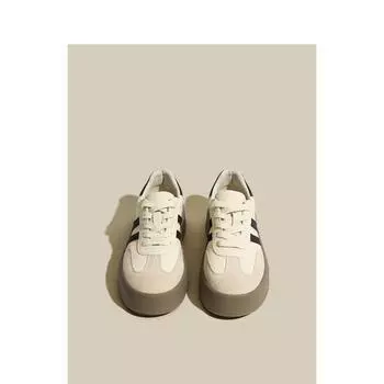 Женская весенняя новая толстая подошва ретро цвета соответствия повседневные спортивные универсальные мягкие скейтборд обувь Ins Fashion 35