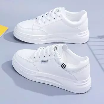 Женская весенняя новая женская повседневная обувь на толстой подошве, спортивные студенческие кроссовки, женские белые спортивные туфли на платформе 35