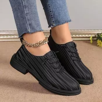 Женская весенняя обувь высокого качества, повседневная удобная женская обувь на толстой подошве, однотонная уличная женская обувь на шнуровке 35