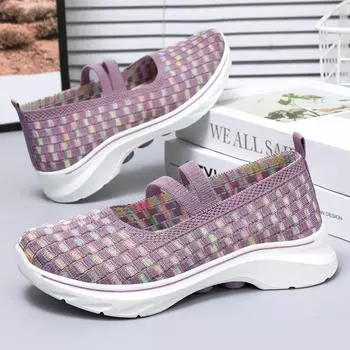 Женская весенняя повседневная обувь одинакового цвета, дышащая мягкая подошва, удобная обувь для мам 36