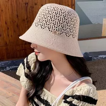 Женская весенняя солнцезащитная шляпа, летняя дышащая солнцезащитная шляпа, универсальная шляпа рыбака, шляпа-ведро абрикосовый